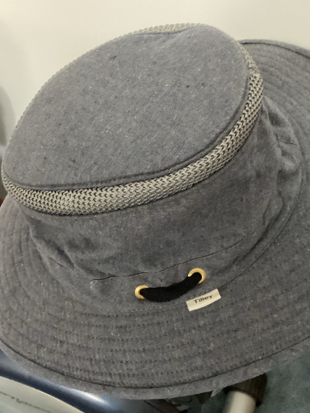 Tilley Women's Grey Cotton Sun Hat with Vent Trim